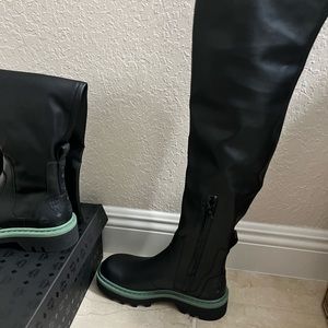 MCM Women's Black Otor Knee-high
Leather Boots